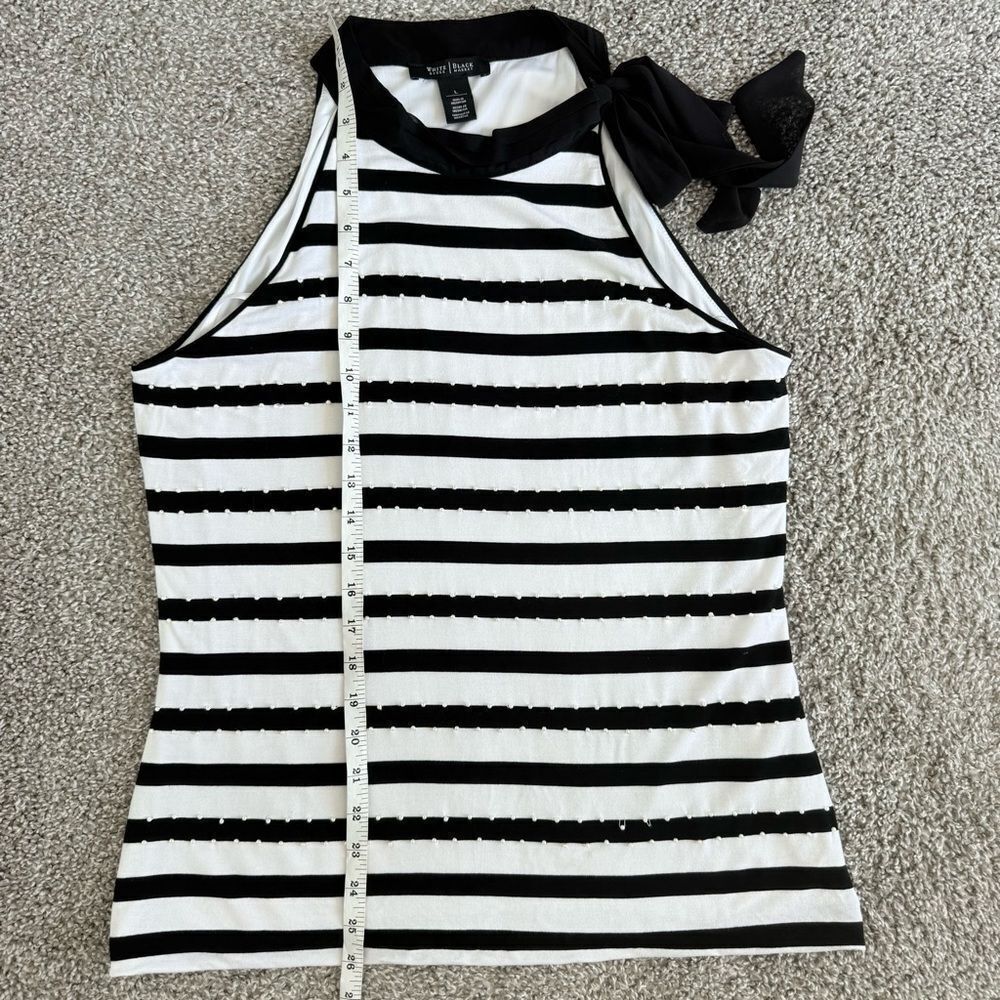 WHITE HOUSE BLACK MARKET | striped halter top with tie detail - Picture 10 of 10